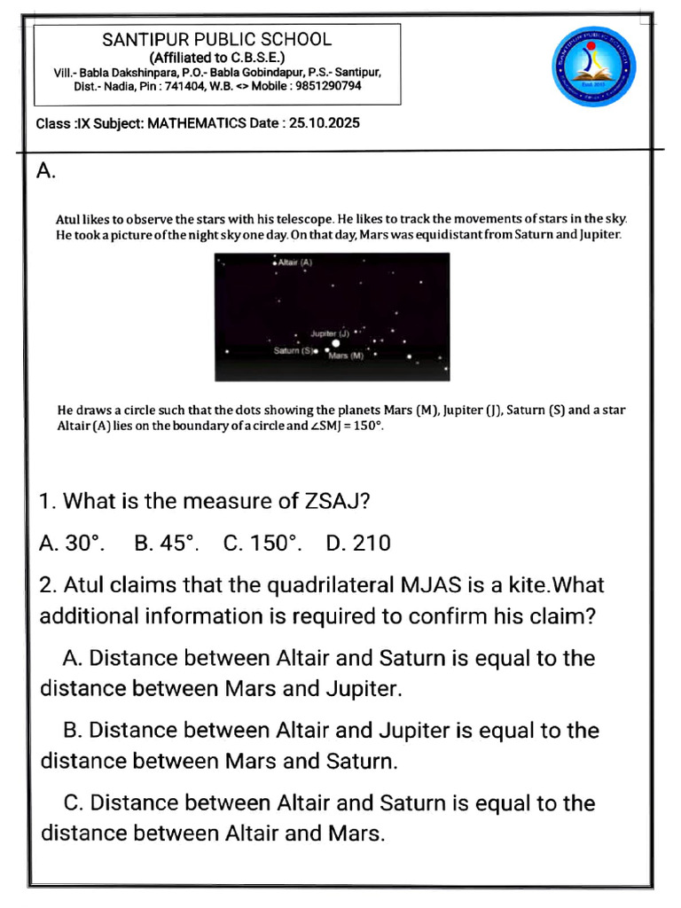 Worksheet of Class Ix | PDF
