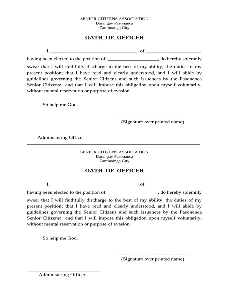 Oath of Officer | PDF