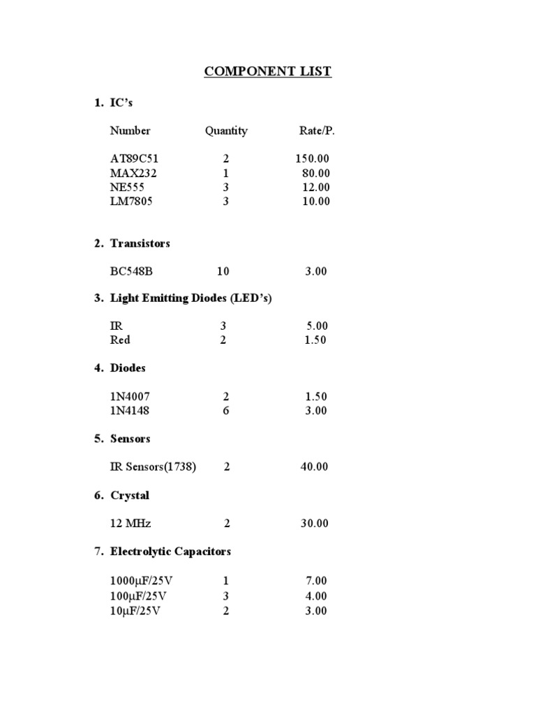 Electronic Components Price List | PDF | Computers | Technology ...
