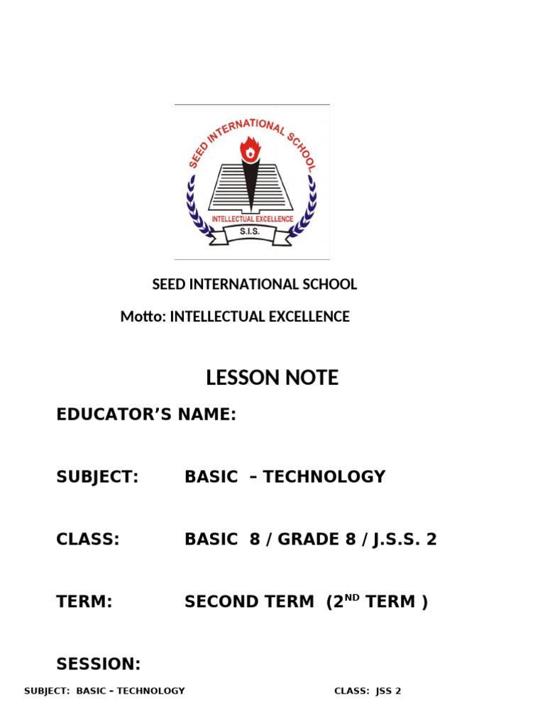 Basic Technology JSS2 2ND Term Note | PDF