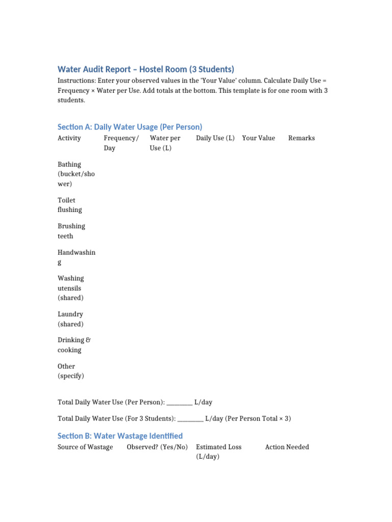 Water Audit | PDF
