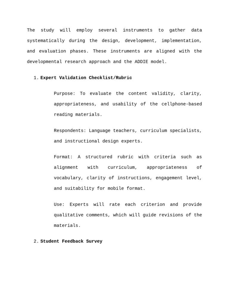 The Study Will Employ Several Instruments To Gather Data Systematically ...