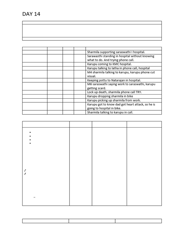 Daily Callsheet 14 | PDF