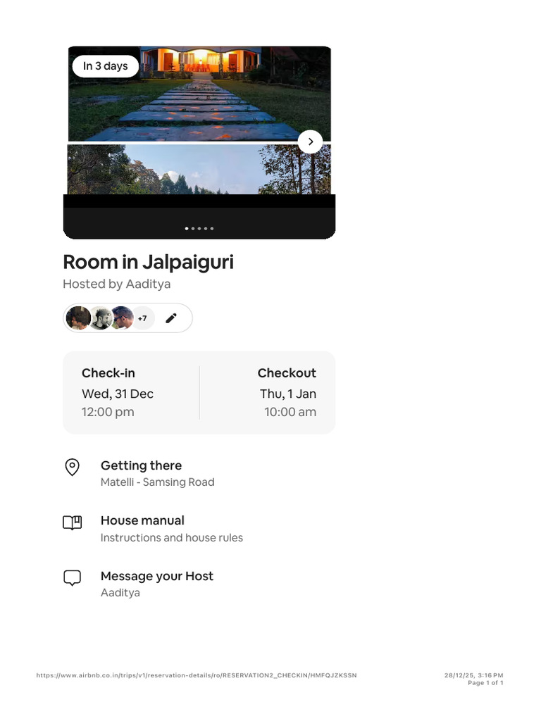 Your Trip Overview - Airbnb | PDF