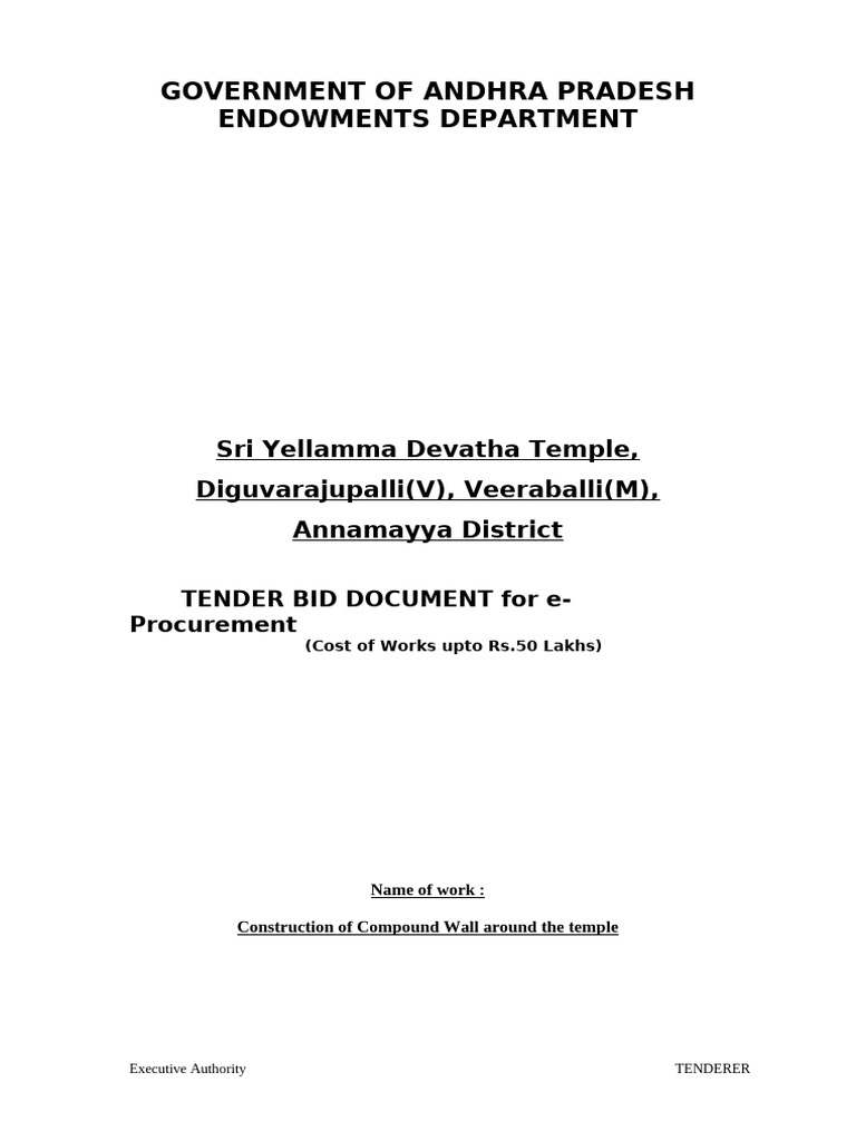 Tender Document | PDF | Specification (Technical Standard) | Percentage