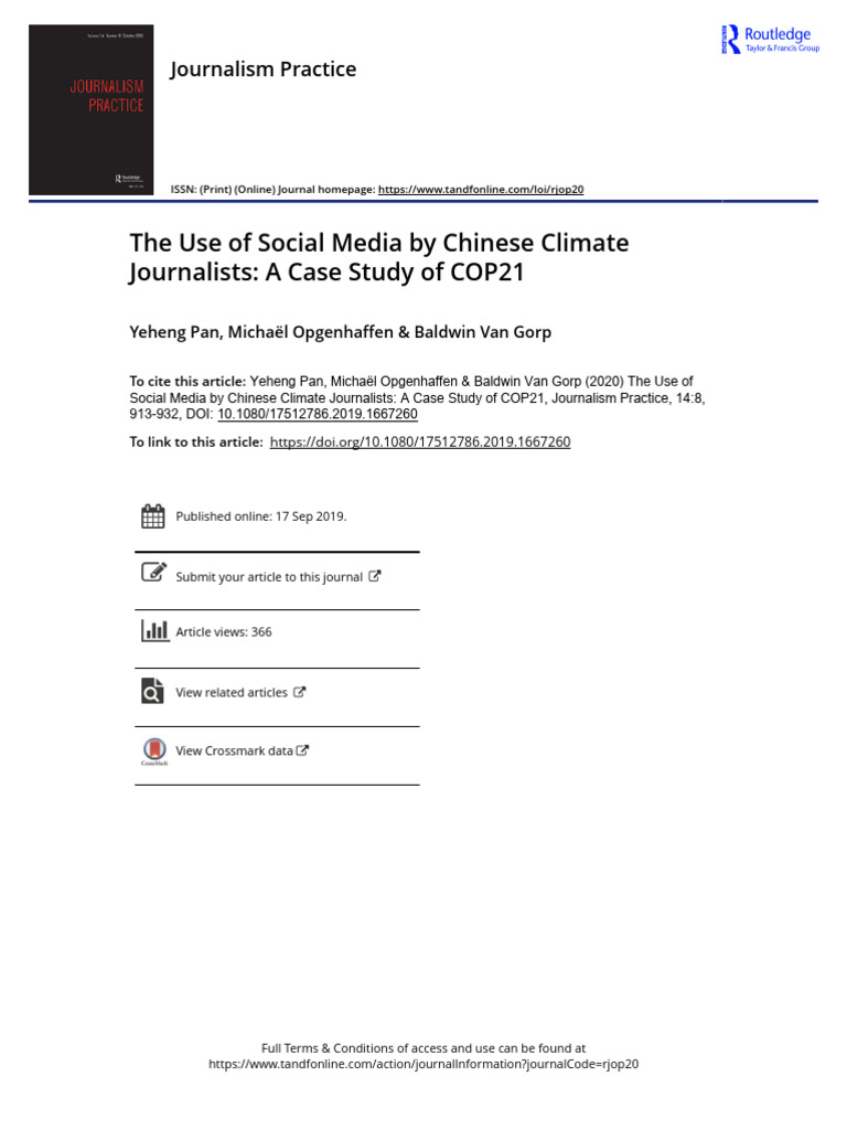 2020 The Use of Social Media by Chinese Climate Journalists A Case ...
