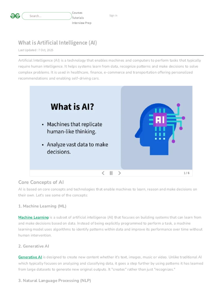 What Is Artificial Intelligence (AI) | PDF | Artificial Intelligence ...