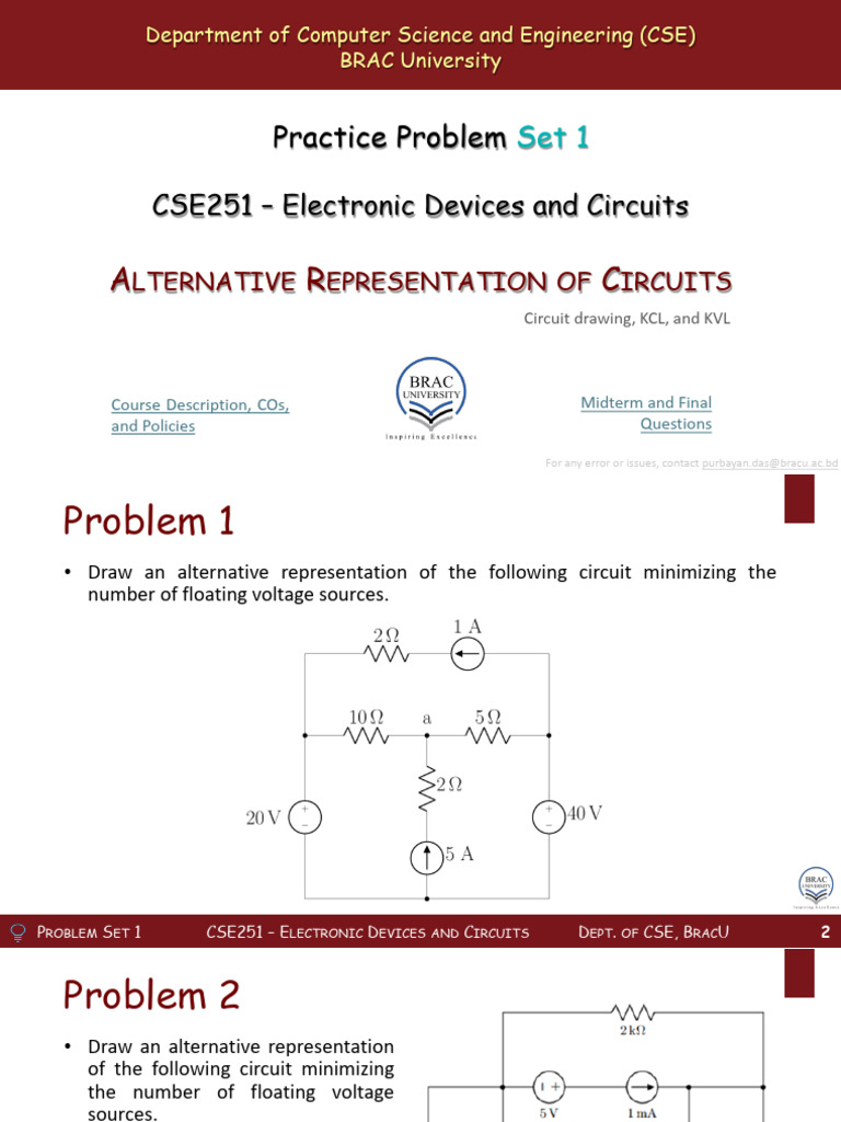 Alternative - Representation - Practice - Problems | PDF | Electronics ...