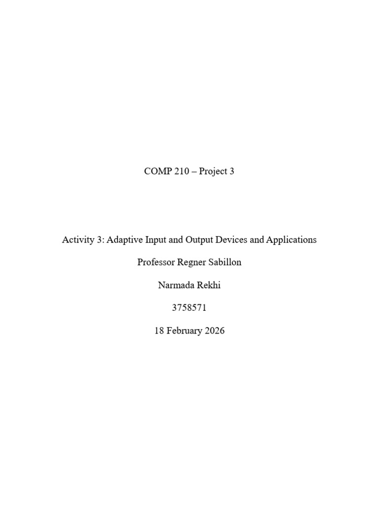 COMP210 Project3 Activity3 RekhiNarmada 3758571 | PDF | Computer ...