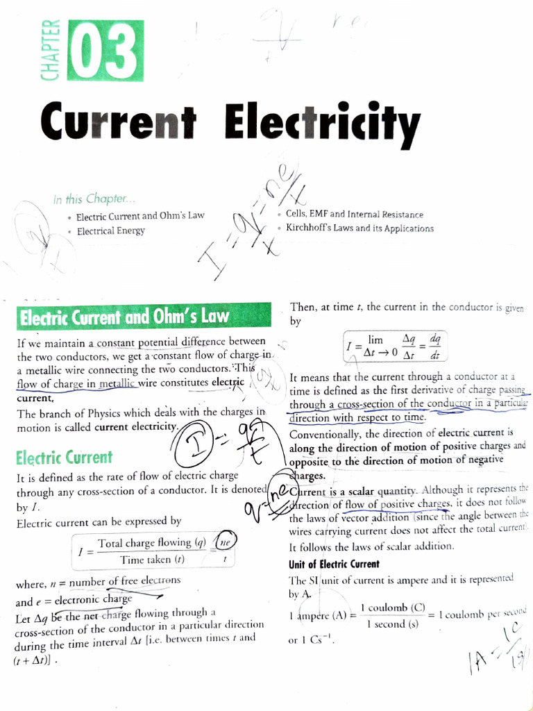 Current Electricity | PDF | Electric Current | Electrical Resistivity ...
