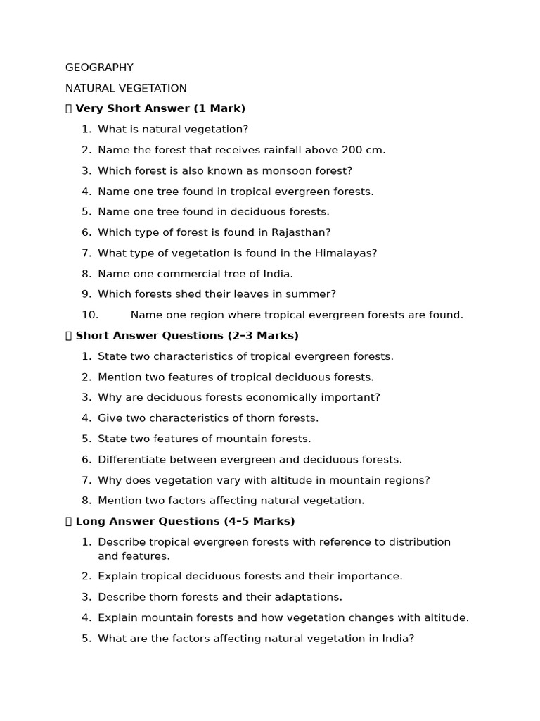 Geography 8 | PDF | Forests | Tropics