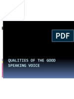 Qualities of the Good Speaking Voice