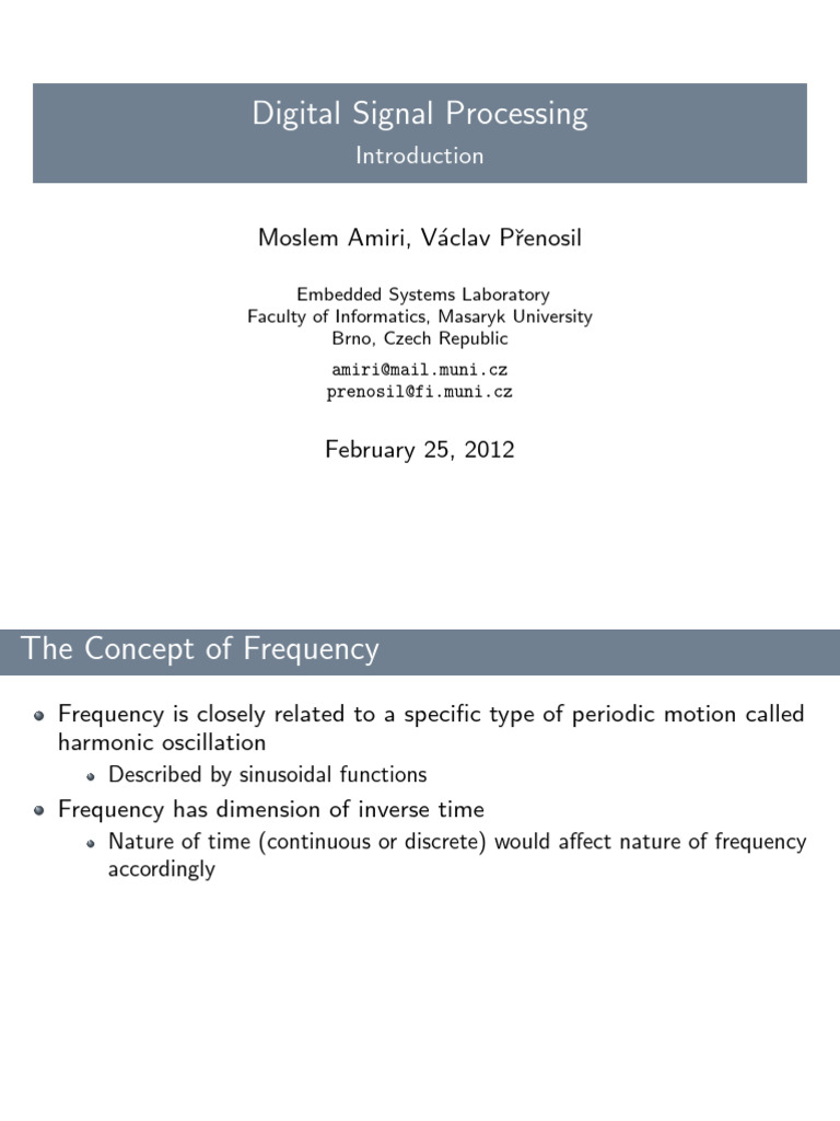 Slides 02 | PDF | Sampling (Signal Processing) | Sine Wave