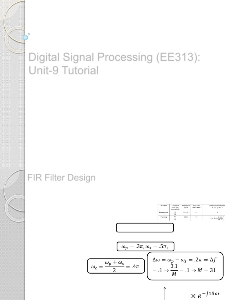 Unit-9 Tut FIR Filter Design | PDF | Filter (Signal Processing ...