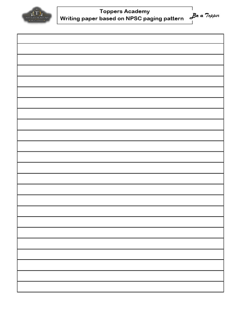 Toppers Writing Paper | PDF