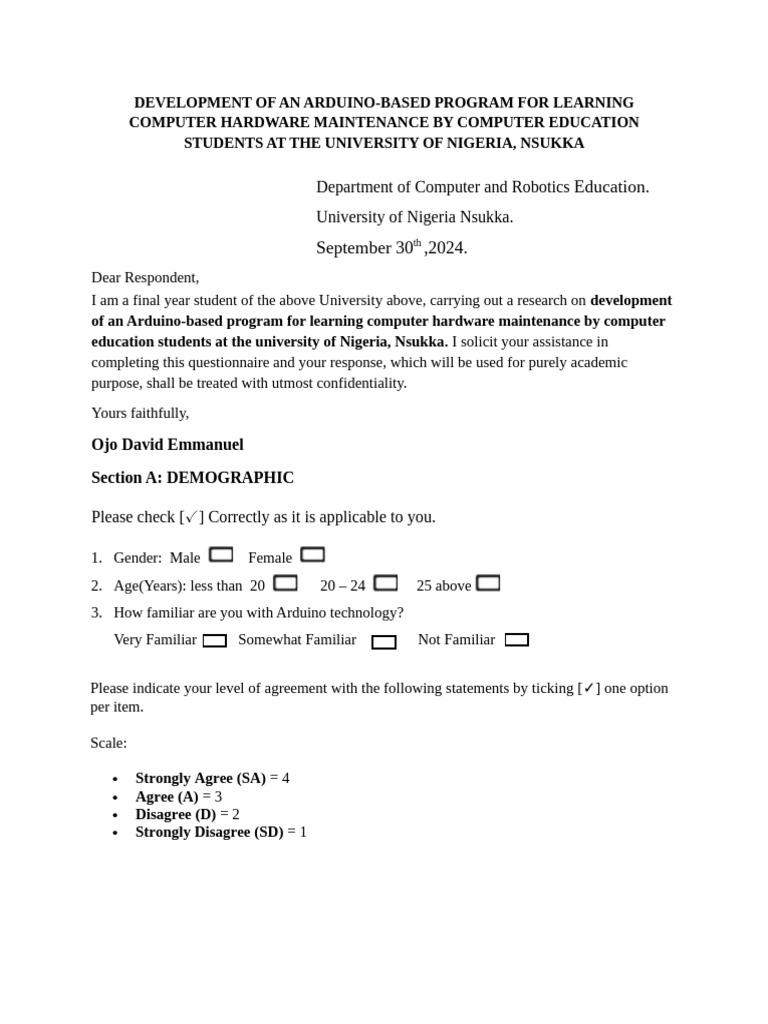 Questionnaire | PDF
