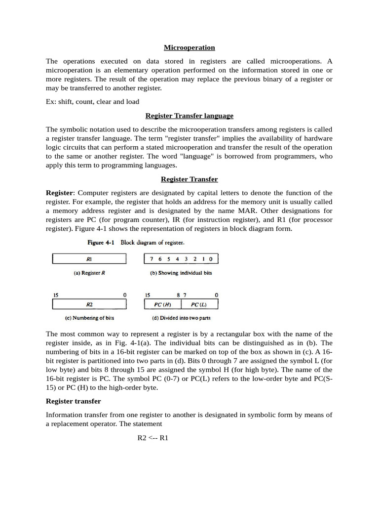 Register Transfer Language | PDF | Bit | Byte