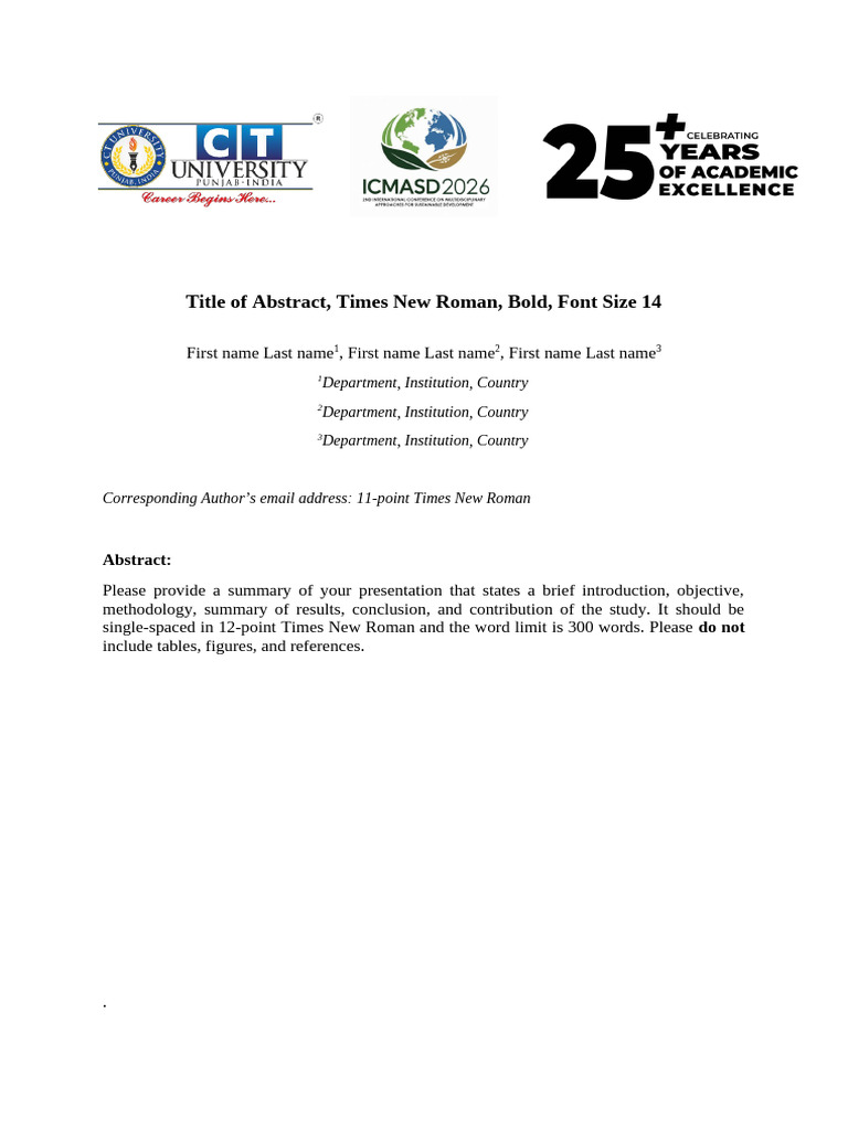 Abstract Template | PDF