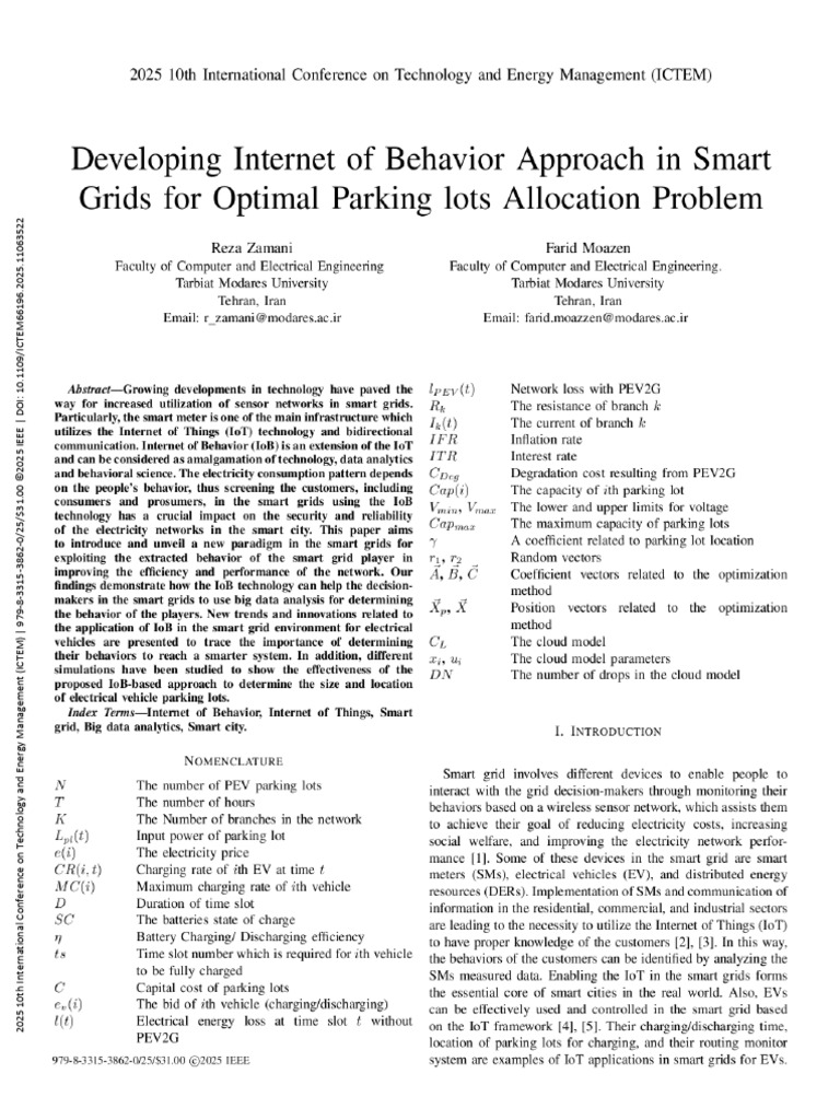 Developing Internet of Behavior Approach in Smart Grids For Optimal ...