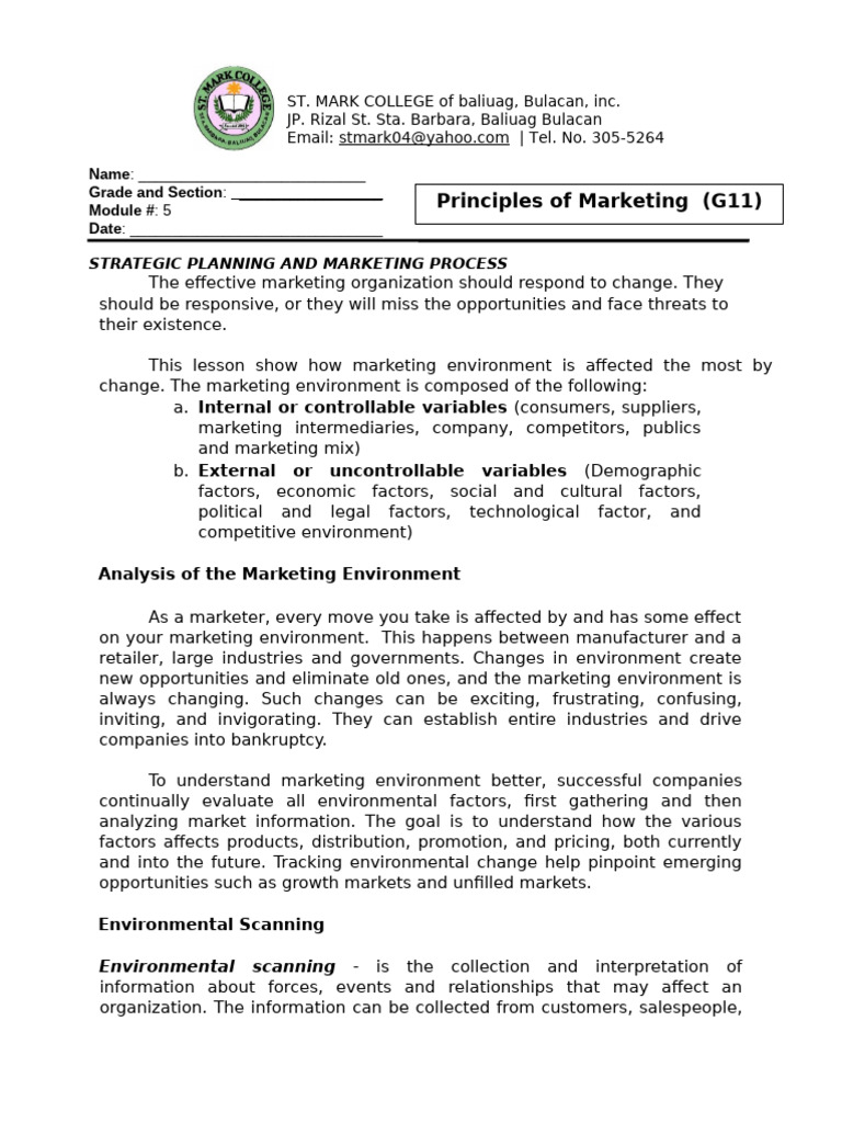 Module 5 Principles of Marketing 11 | PDF | Marketing | Economics