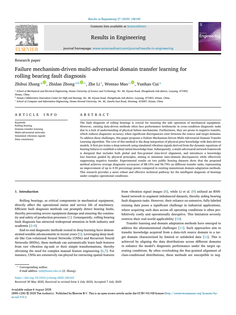 Failure Mechanism-Driven Multi-Adversarial Domain Transfer Learning For ...