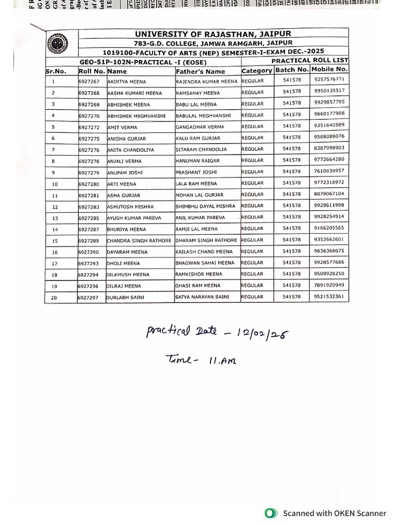 Students Practice List | PDF