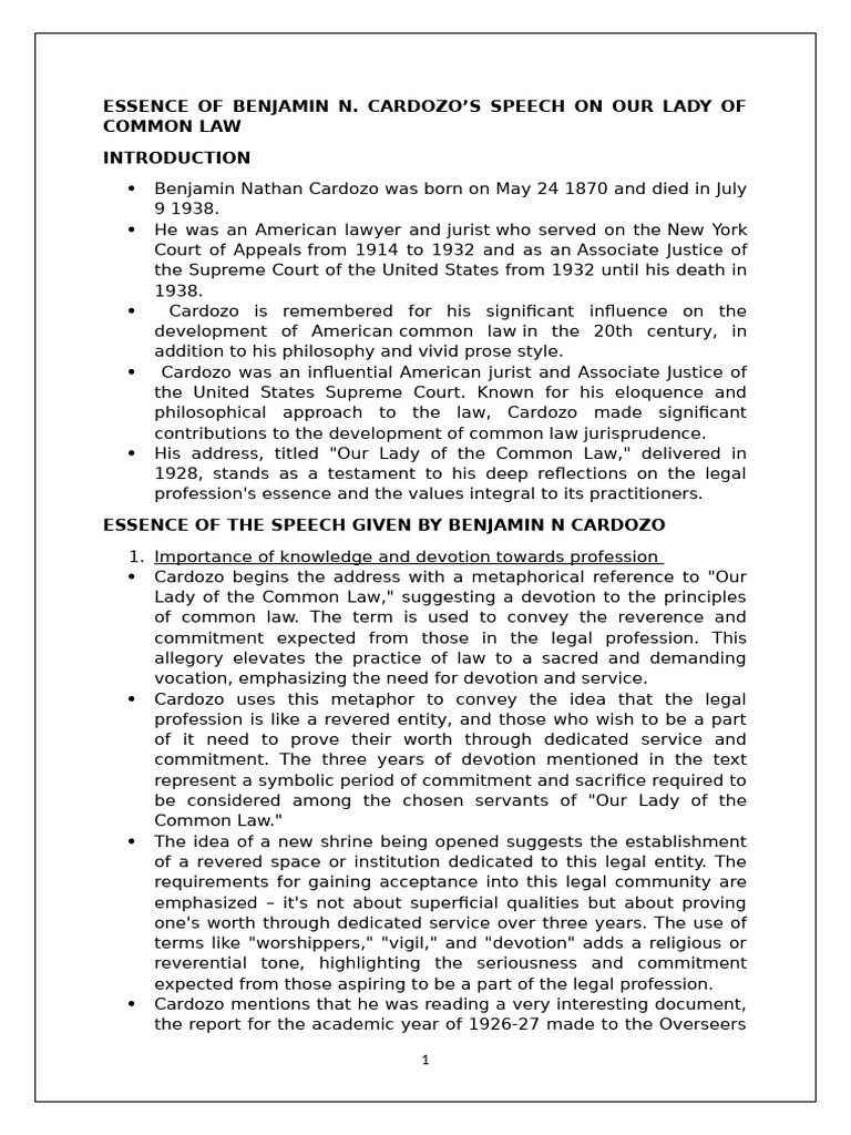 Our Lady of Common Law Notes | PDF | Jurisprudence | Justice
