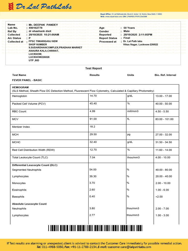 Lab Reports For Editing | PDF | White Blood Cell | Medical Tests