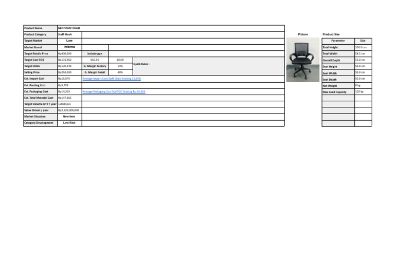 Master Product Brief - Neo Staff Chair | PDF