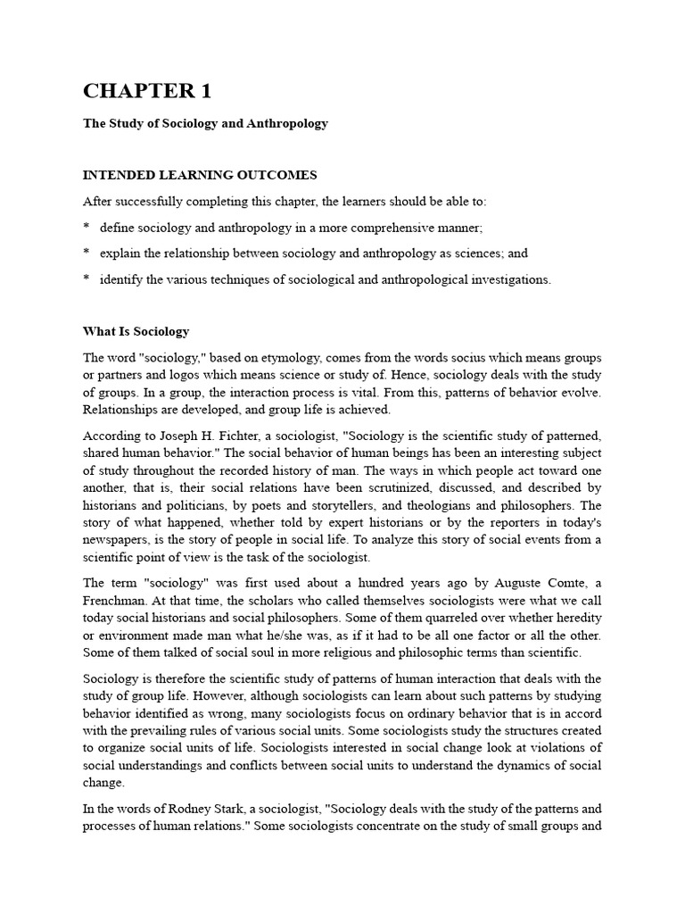 Sociology | PDF | Anthropology | Sociology