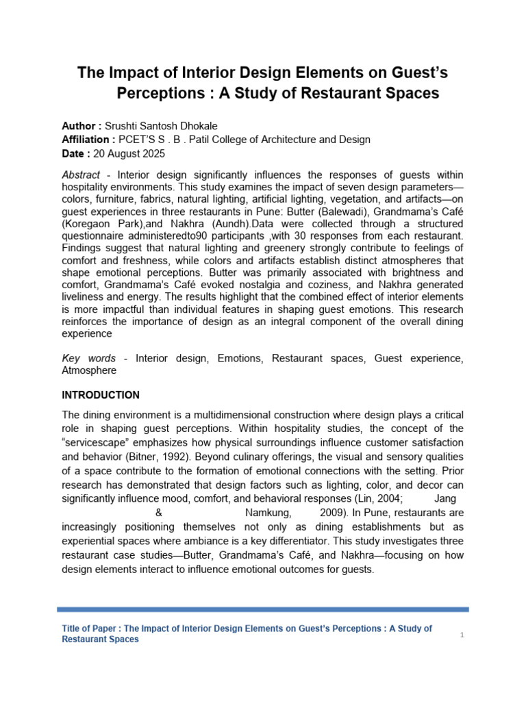 Research Paper Pre Final - SD | PDF | Upholstery | Interior Design