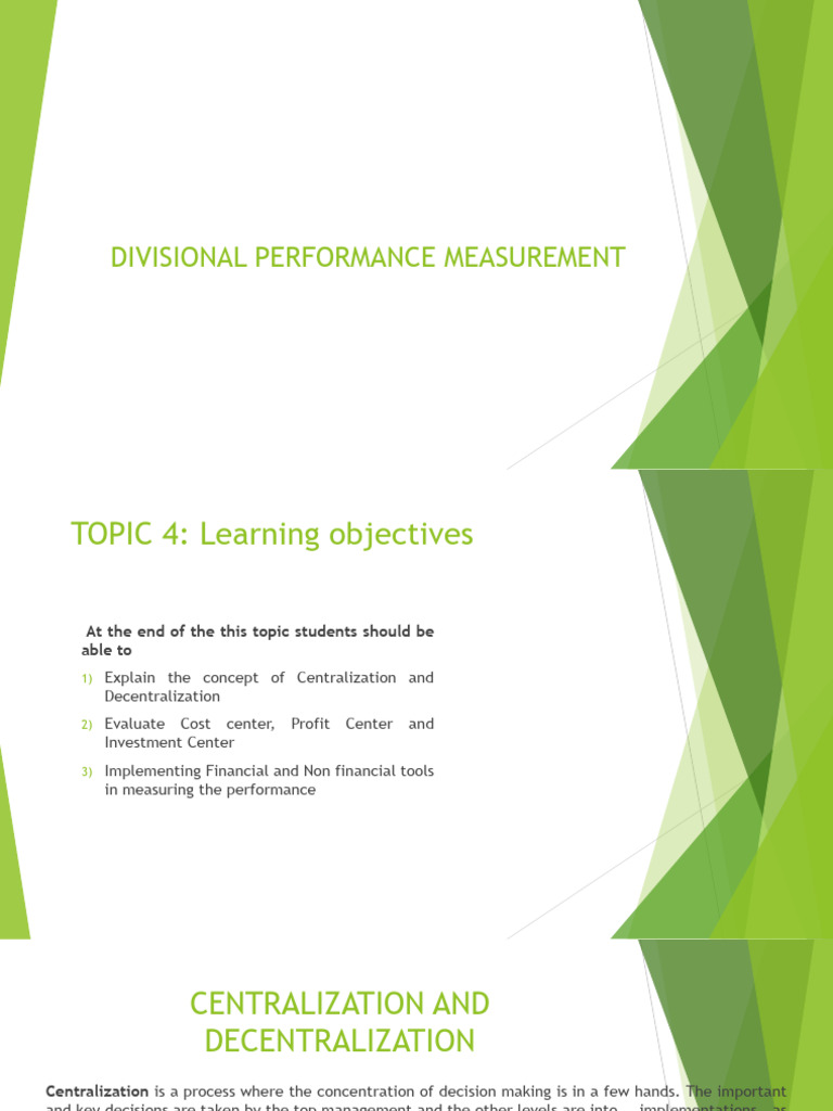 Topic 4 Divisional Performance Measurement | PDF | Expense | Return On ...
