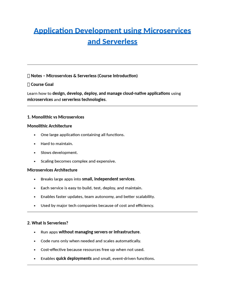 Application Development Using Microservices and Serverless | PDF ...