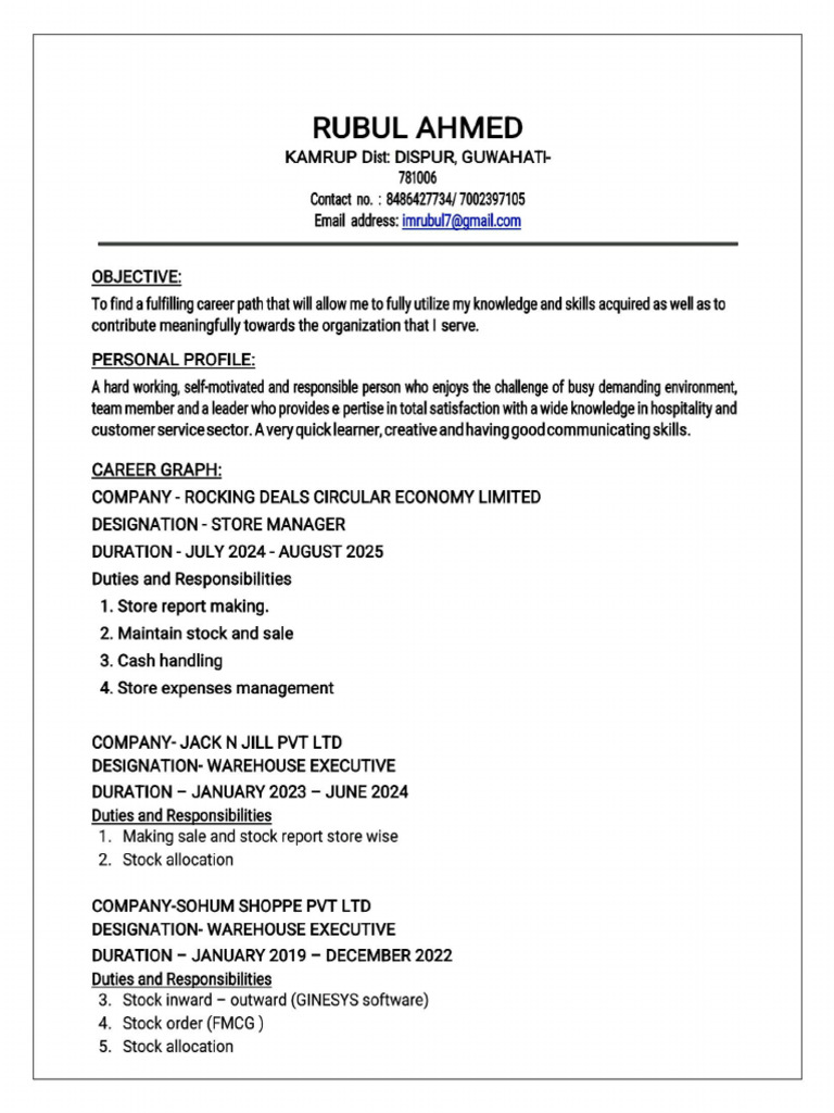 Rubul Ahmed CV | PDF