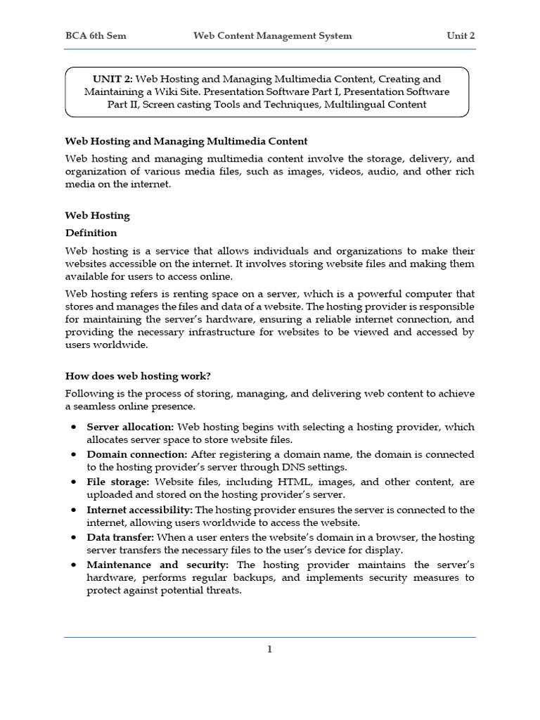 2 Unit WCMS | PDF | World Wide Web | Internet & Web
