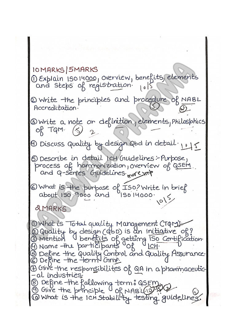Unit 1, Pharmaceutical Quality Assurance, B Pharmacy 6th Sem, Carewell ...