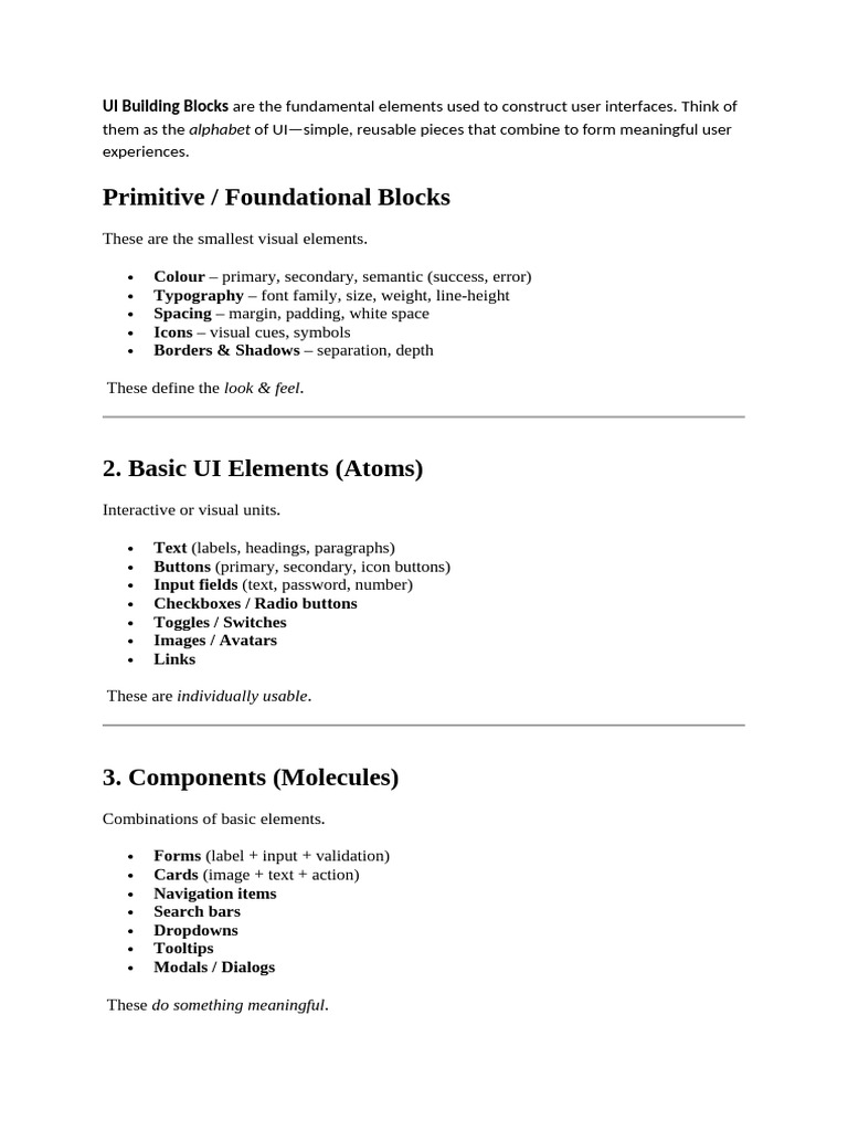 UI Building Blocks Are The Fundamental Elements Used To Construct User ...