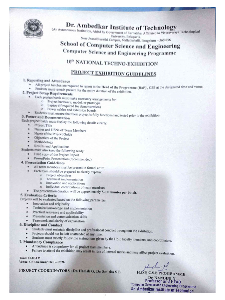 Project Exhibition Guidelines | PDF