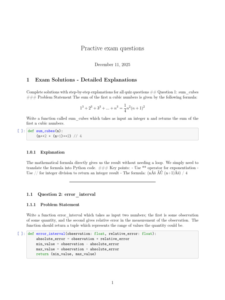 Practive Exam Questions | PDF | Computer Programming | Mathematics