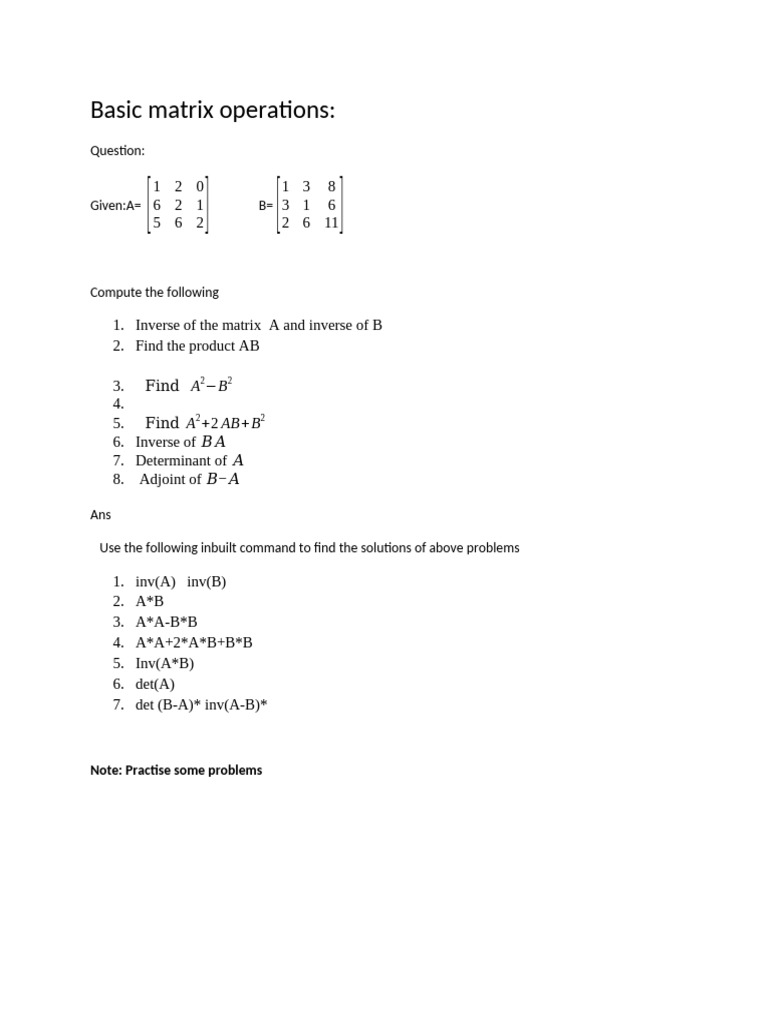 MATLAB Code For EM3 For AY 2024-25 | PDF | Matrix Theory | Linear Algebra