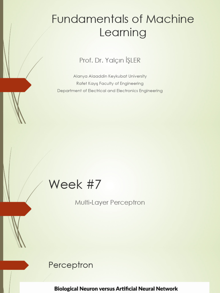 Sec ML Week07 Multi Layer Perceptron | PDF