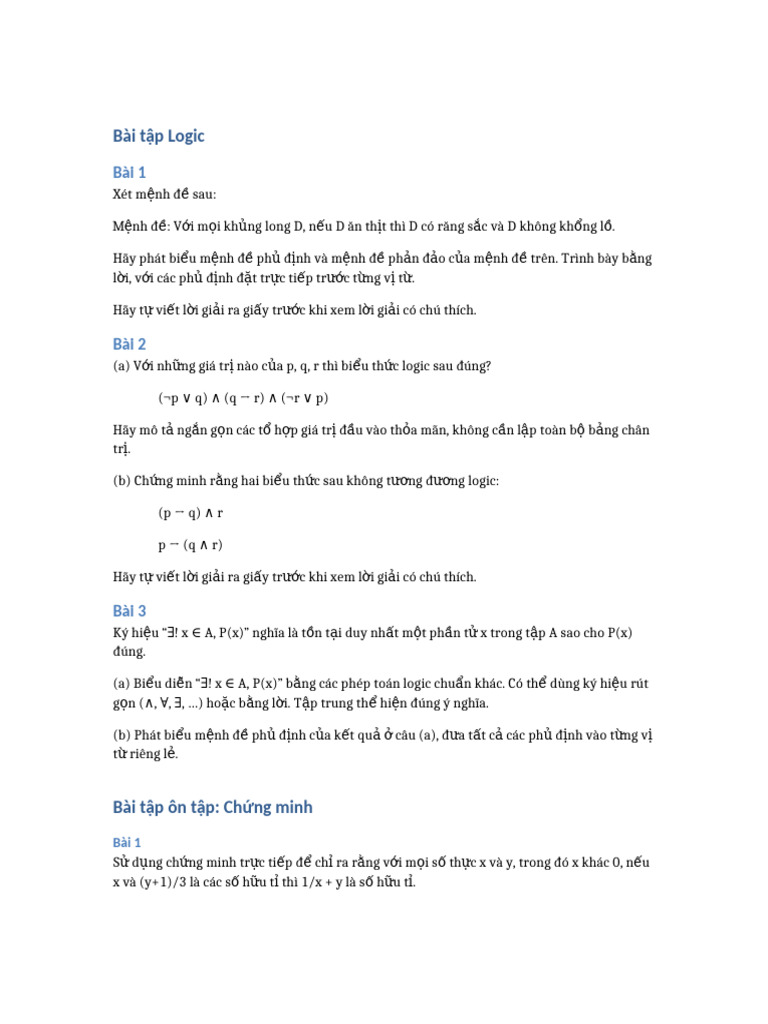 Logic Study Problems | PDF