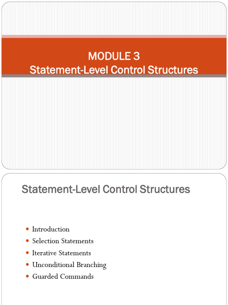 MODULE 3 (Statement-Level Control Structures) | PDF | Control Flow ...