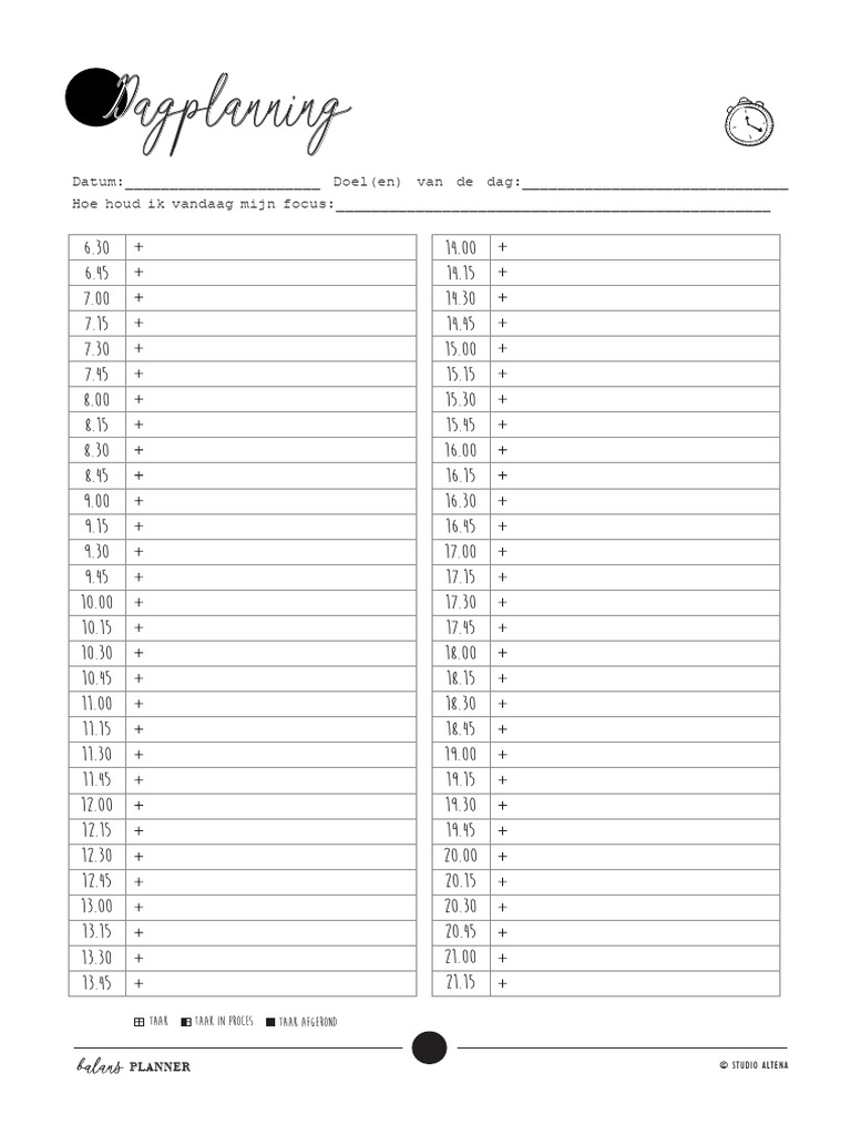 Printable Dagplanning 1 | PDF