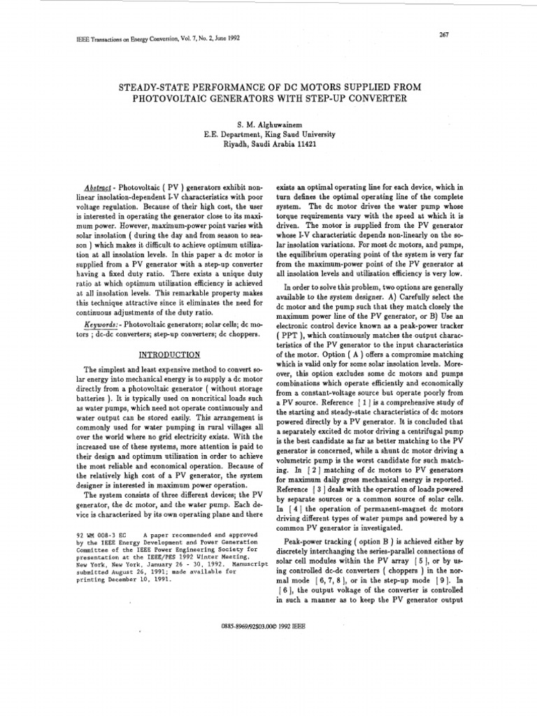 Steady State Performance of DC Motors Su | PDF | Photovoltaics ...