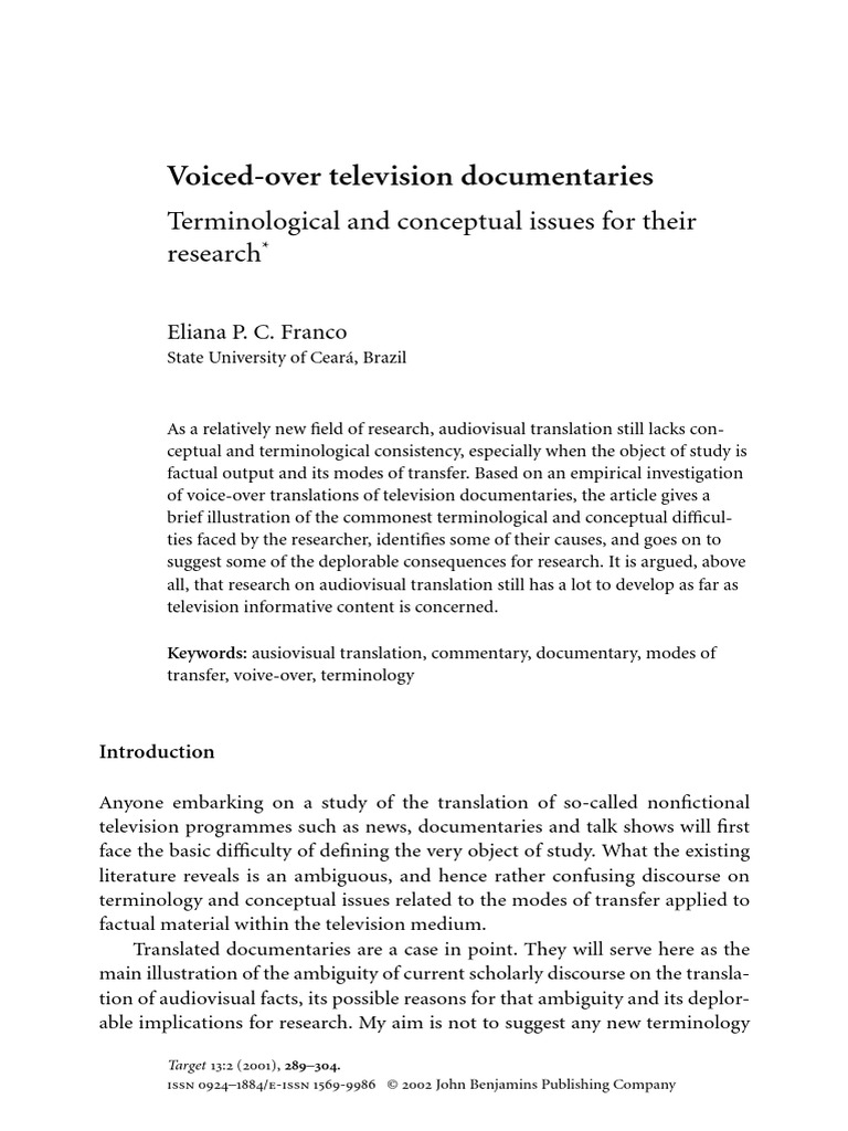 Voiced-Over Television Documentaries | PDF