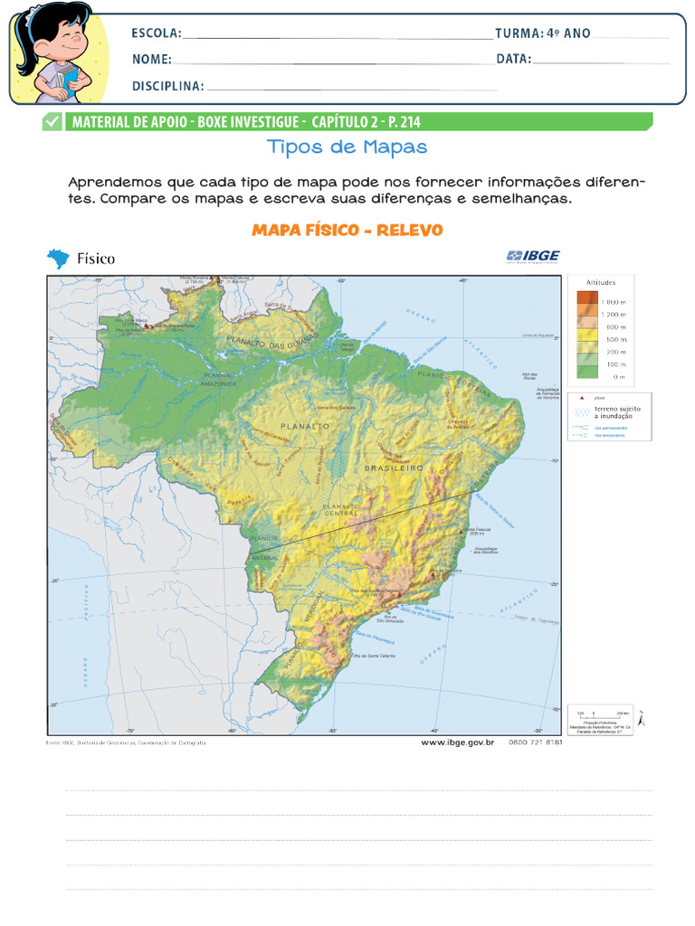 IMPRIMIR - Diferentes Tipos de Mapas - P. 214 (Aluno) | PDF