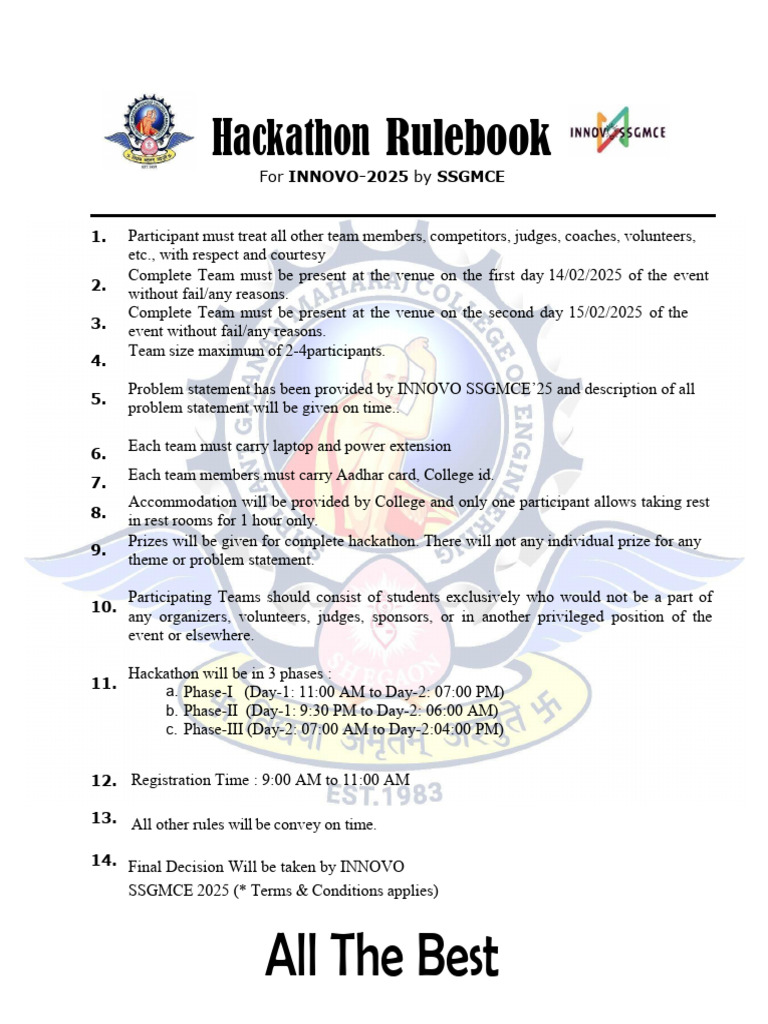 Hackathon Rules | PDF