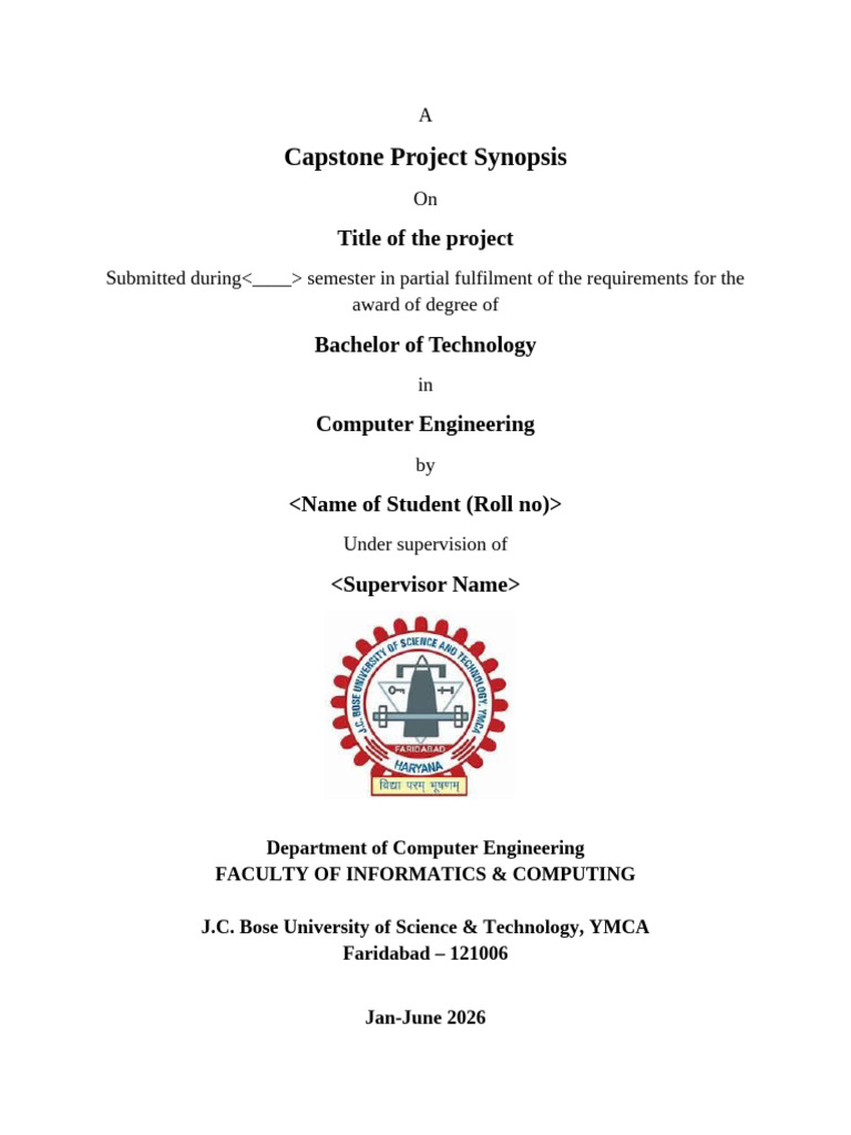 Project Synopsis Format | PDF
