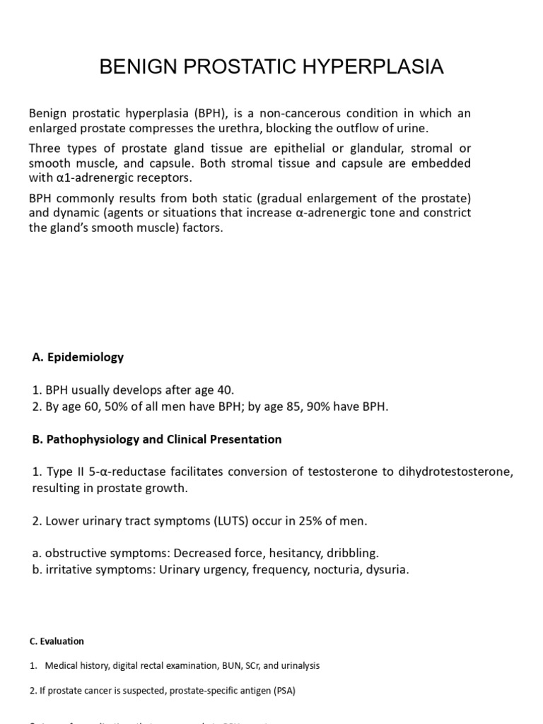 Benign Prostatic Hyperplasia | PDF | Prostate | Medical Specialties